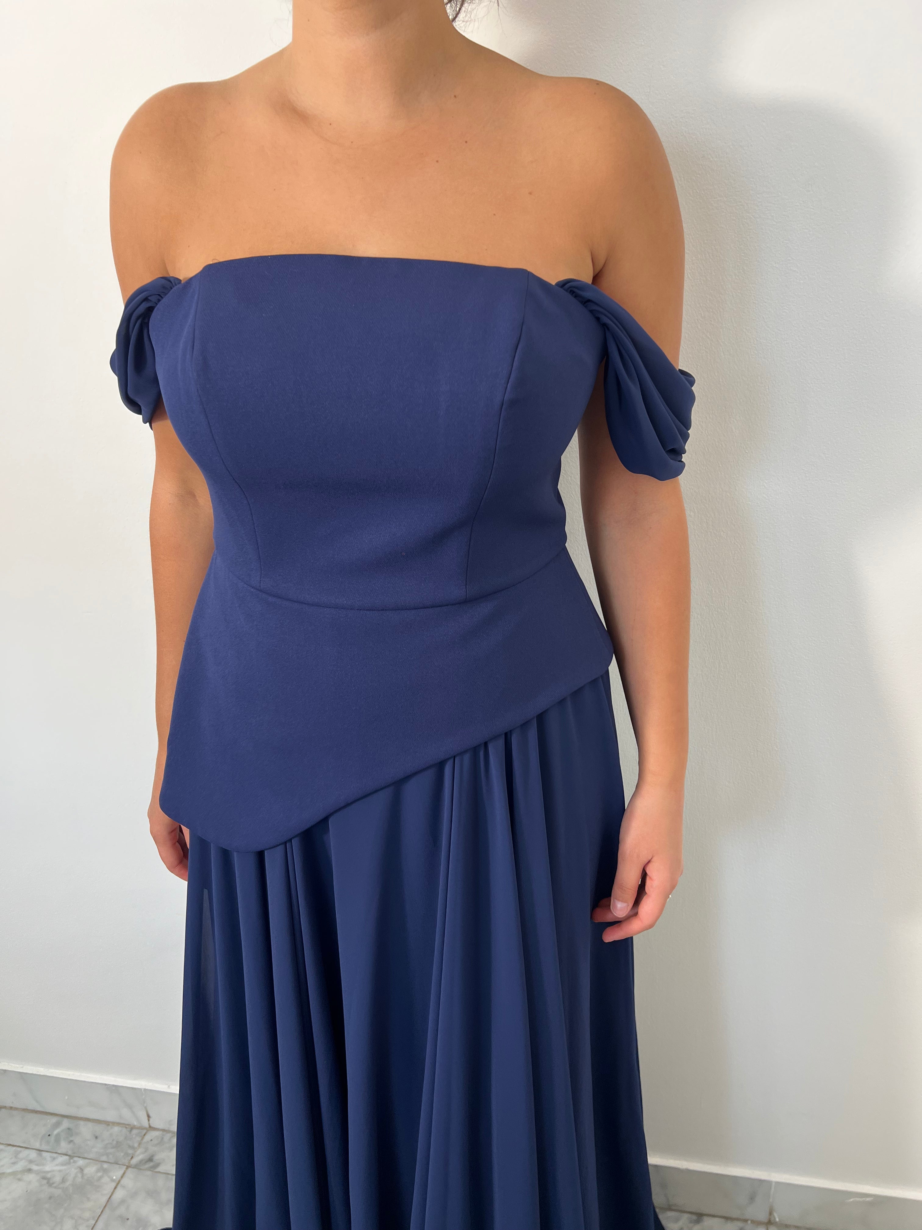 Robe Sofia – Robe de soirée bleu marine longue