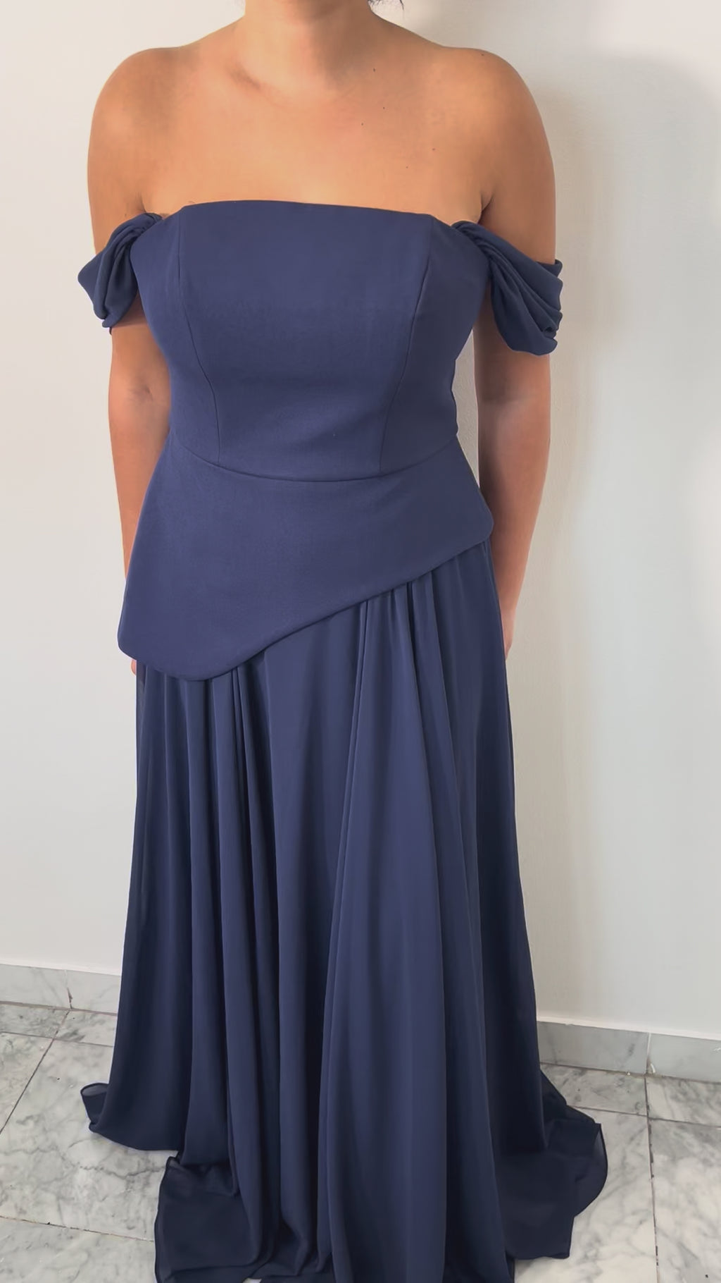 Robe Sofia – Robe de soirée bleu marine longue