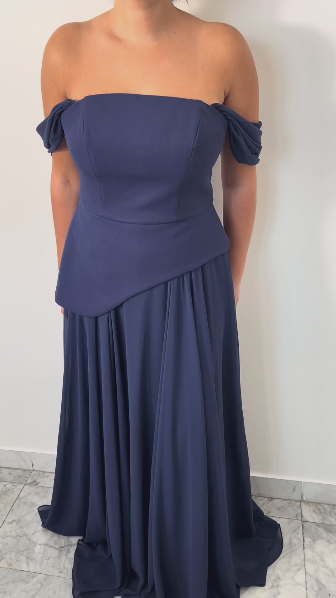 Robe Sofia – Robe de soirée bleu marine longue